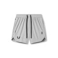 flatlay Tetra-Lite 7" Linerless Short in slate grey with wings design, front view