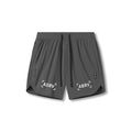 flatlay Tetra-Lite 7" Linerless Short in Space Grey with bracket logo, front view