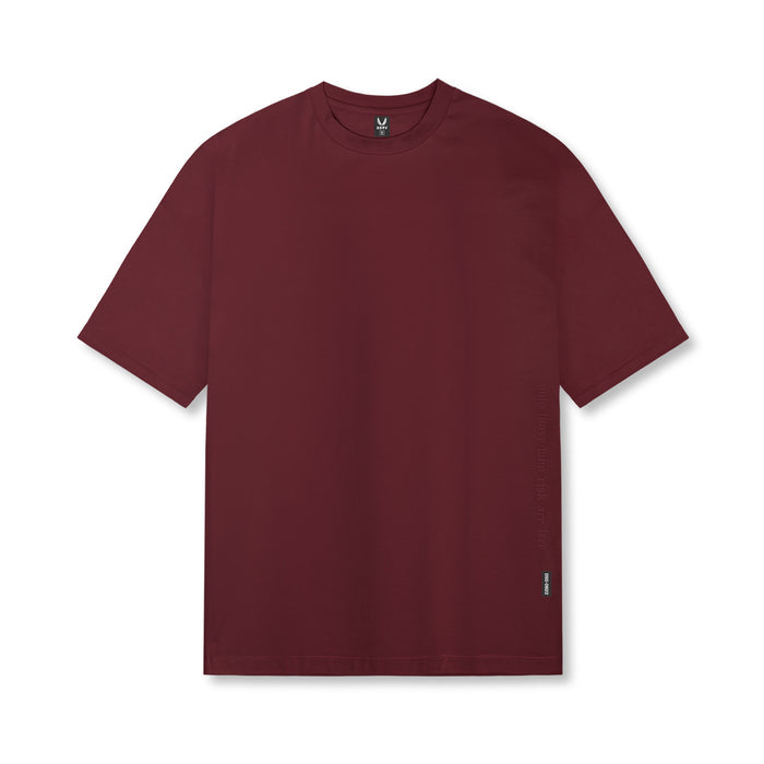 flatlay Supima® Oversized Tee in crimson, front view