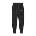 flatlay Tetra-Lite® Cargo High Rib Jogger in black with reflective details, front view