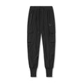 flatlay Tetra-Lite Cargo High Rib Jogger in black, front view
