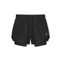 Flatlay of Silver-Lite 5" Liner Shorts in black with wings logo, front view