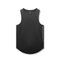 flatlay AeroSilver Tank Top in black with OTWR text print, front view