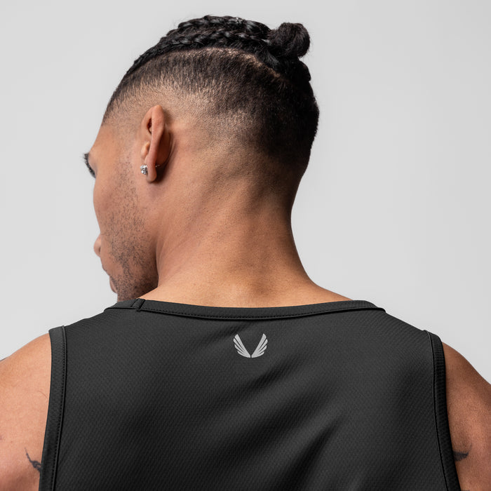 AeroSilver® Tank Top in black, worn by model shown from back view