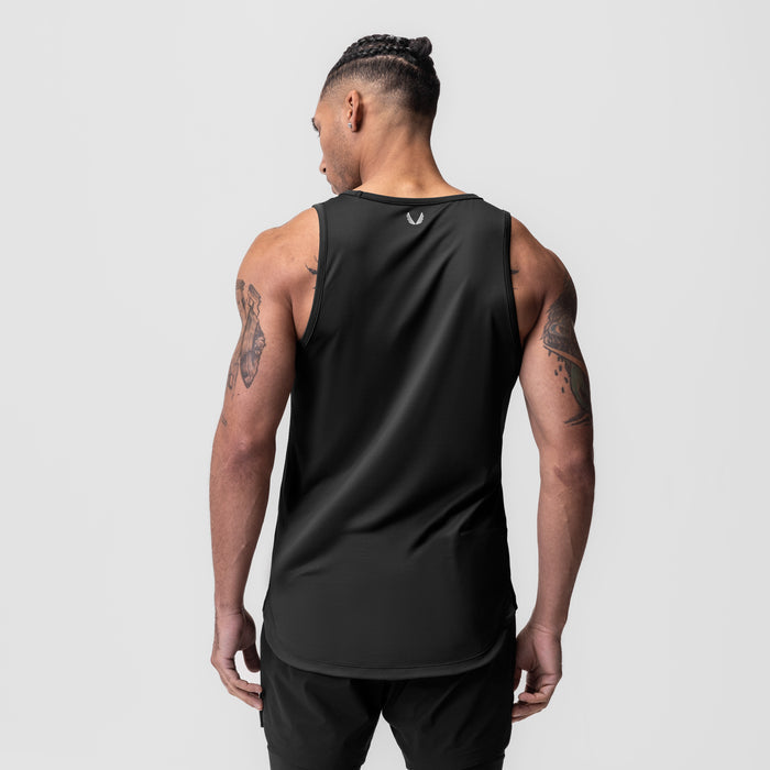 AeroSilver® Tank Top in black, back view on male model with tattoos