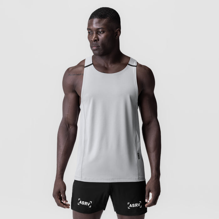 White 3D-Lite® 2.0 Lycra® Pro Singlet worn by male model, front view