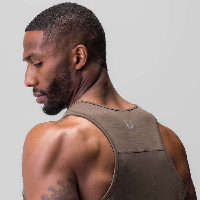 3D-Lite® 2.0 Training Singlet in deep taupe, worn by model, side profile view