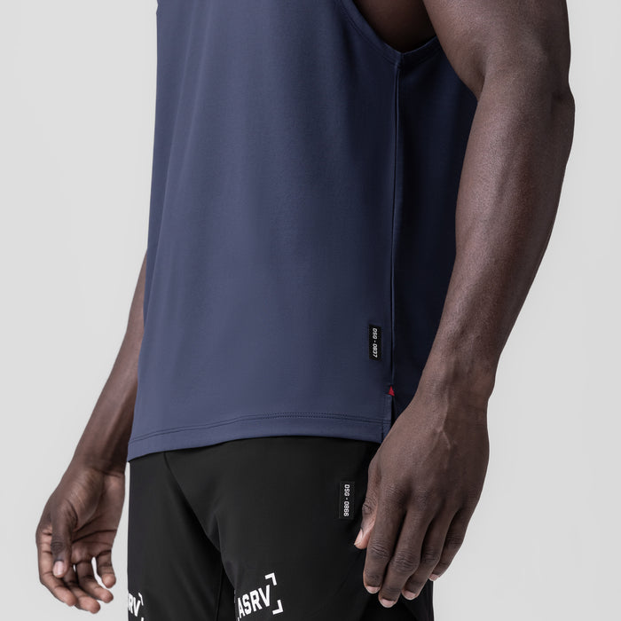 3D-Lite® 2.0 Lycra® Muscle Tank in navy worn by model, side view