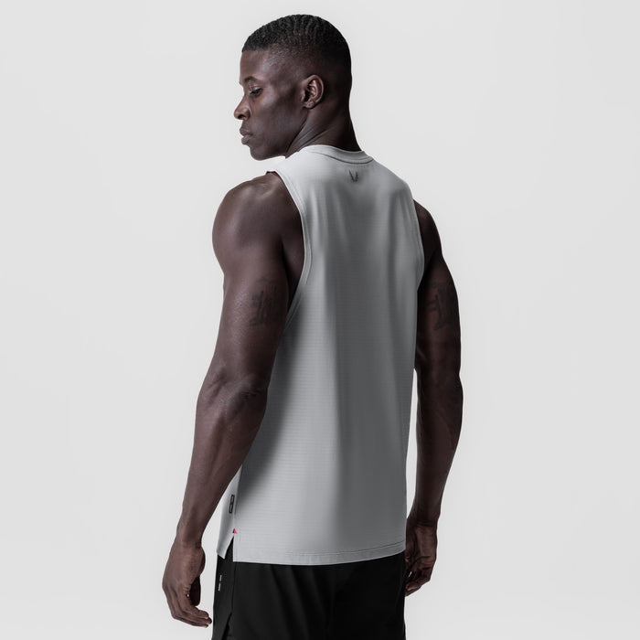 3D-Lite® 2.0 Lycra® Muscle Tank in Slate Grey worn by model, back view