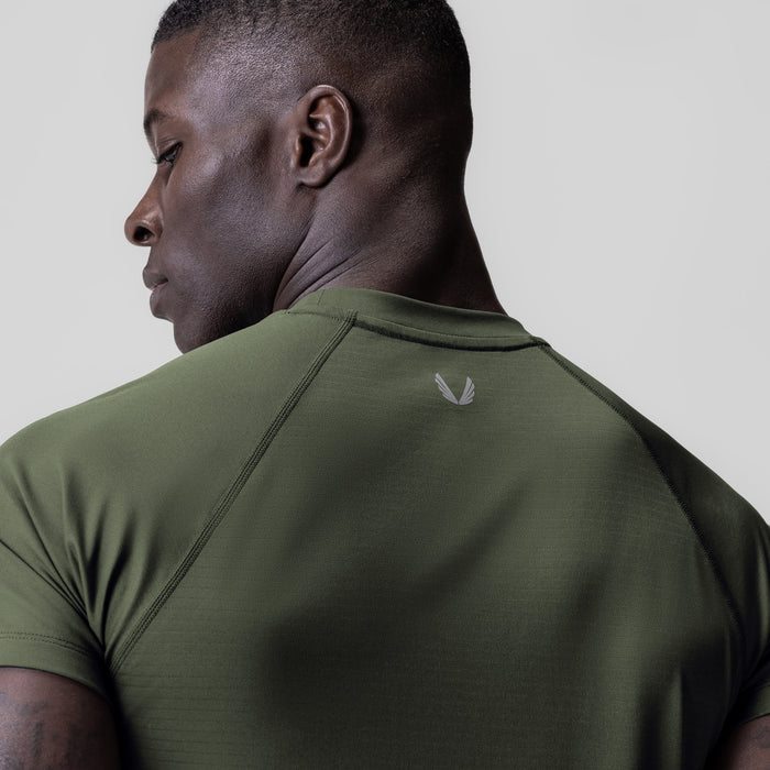 3D-Lite® 2.0 Lycra® Fitted Tee in olive, worn by model shown from back
