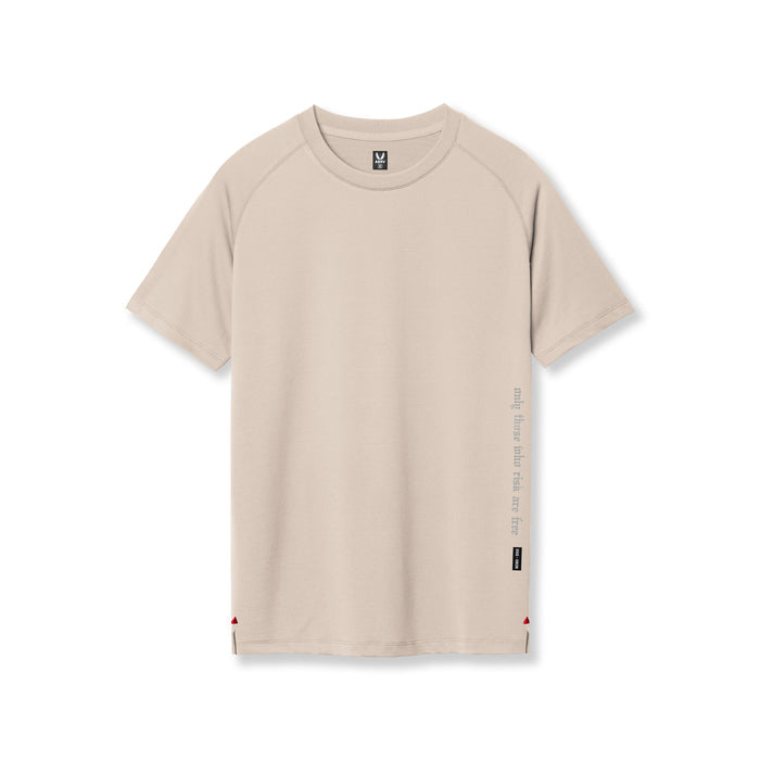 Flatlay of 3D-Lite® 2.0 Lycra® Fitted Tee in sand smoke, front view