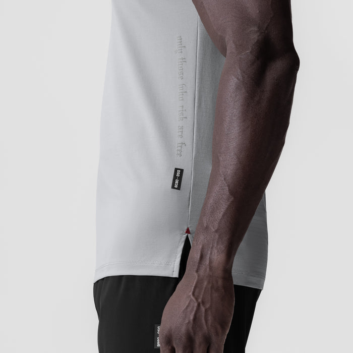 3D-Lite 2.0 Lycra fitted tee in slate grey, side view on model