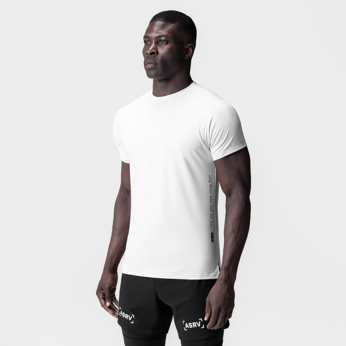 White 3D-Lite® 2.0 Lycra® Fitted Tee worn by male model, front view