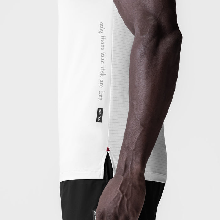 0839 3D-Lite 2.0 Lycra Fitted Tee in white, worn by model, side view