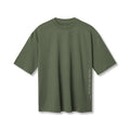 Flatlay of 3D-Lite 2.0 Lycra oversized tee in olive with OTWR text, front view
