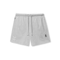 flatlay Tech Essential™ Sweat Short in heather grey, front view
