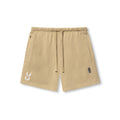 flatlay Tech Essential Sweat Short in khaki, front view