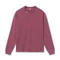 flatlay Tech Essential Relaxed Long Sleeve in faded crimson, front view