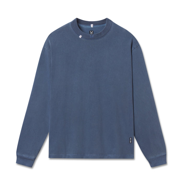 flatlay Tech Essential Relaxed Long Sleeve in faded navy, front view