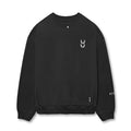 flatlay Tech Essential™ Distressed Crewneck in black, front view