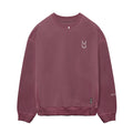 flatlay Tech Essential™ Distressed Crewneck in faded crimson, front view