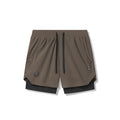 flatlay Tetra-Lite Liner Short in Deep Taupe and Black, front view
