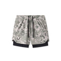 flatlay Tetra-Lite 5" Liner Short in digital camo grey and black, top view