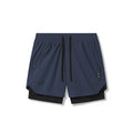 flatlay Tetra-Lite 5" Liner Shorts in navy and black, front view