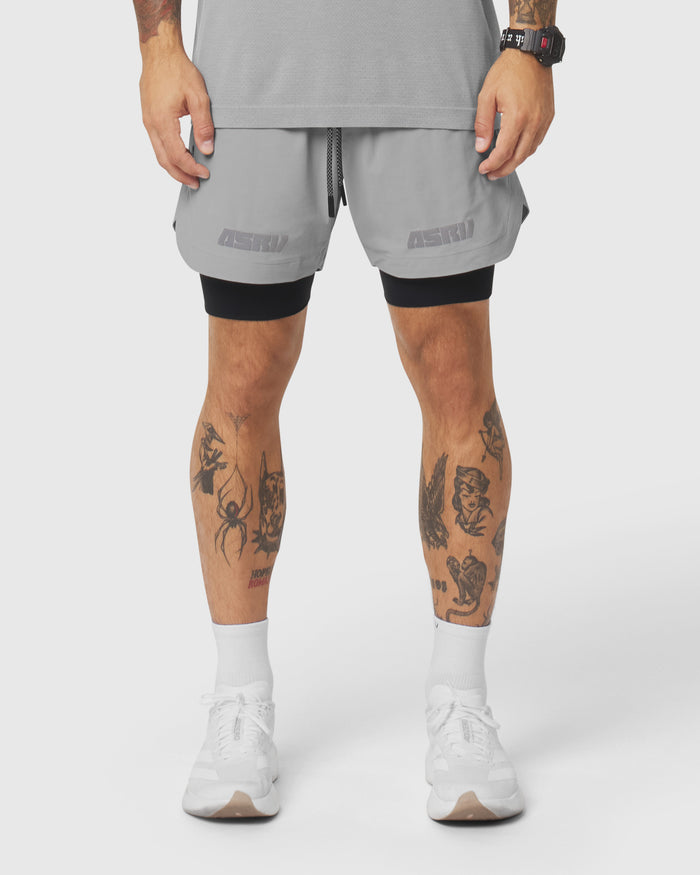 0865. Tetra-Lite® 5" Liner Short - Slate Grey "Blade"/Black