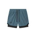 flatlay Tetra-Lite 5" Liner Short in Storm Blue and Black, front view