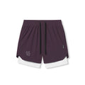 Flatlay of Tetra-Lite 7" Liner Short in deep purple and white, front view