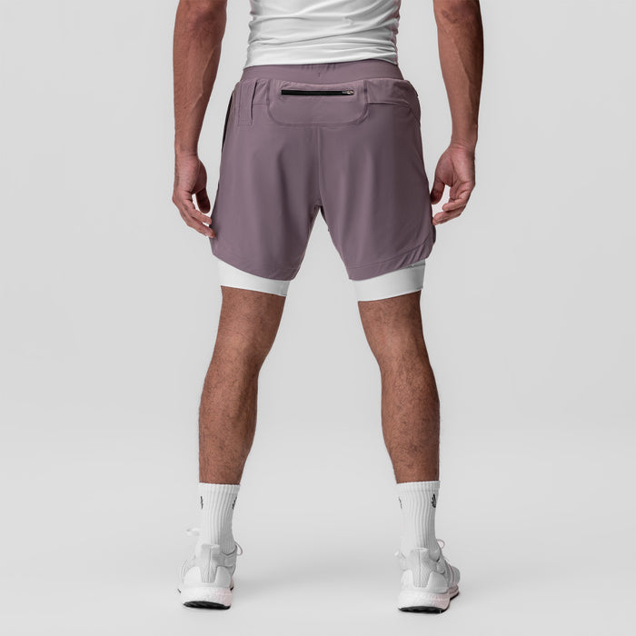 Tetra-Lite 7" Liner Short in Moonscape/White, back view on model