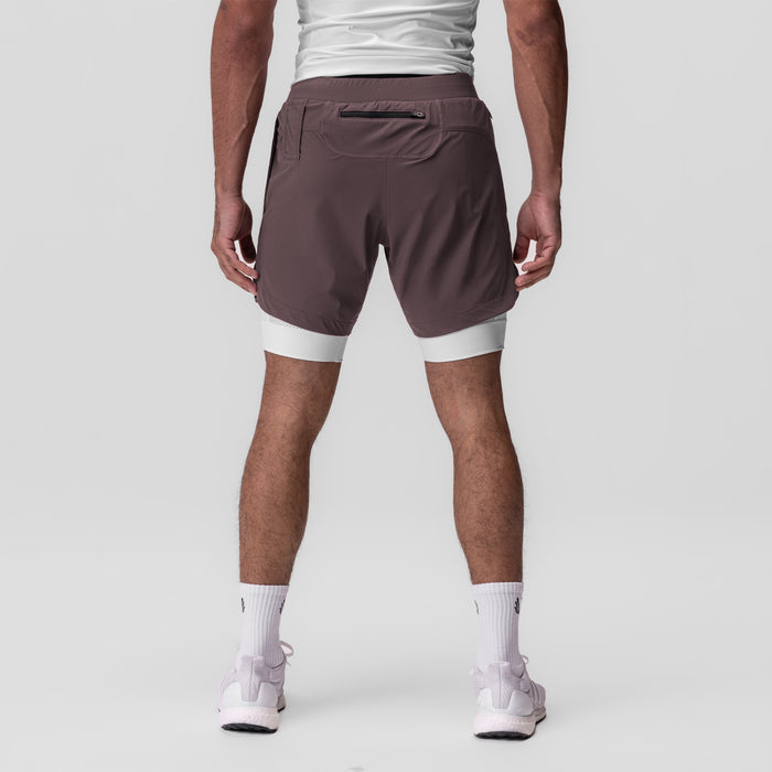 Tetra-Lite 7" Liner Short in Nightshade/White, back view on model