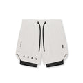 Flatlay of ASRV Tetra-Lite 7" Liner Shorts in stone and black, front view