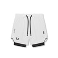 flatlay Tetra-Lite 7" liner shorts in white with black underlay, front view