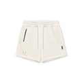 Flatlay of Tech-Terry Sidelock Sweat Shorts in ivory cream, top view