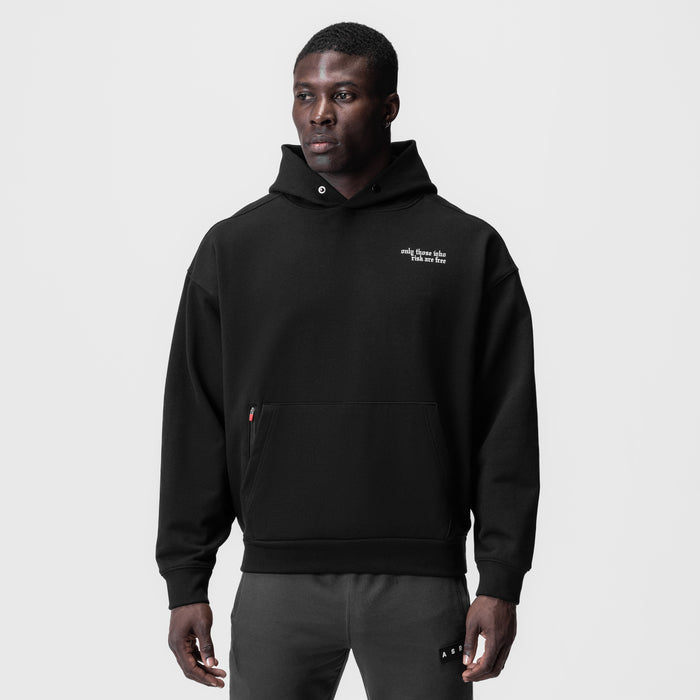 Tech-Terry Zip Pocket Hoodie in black worn by male model, front view