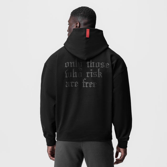 Tech-Terry Zip Pocket Hoodie in black, back view on model