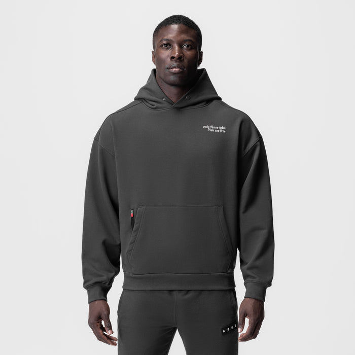 Tech-Terry Zip Pocket Hoodie in Space Grey, frontal view on model