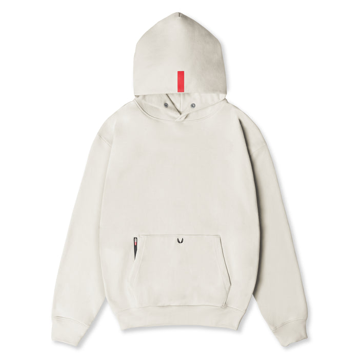 Flatlay Tech-Terry Zip Pocket Hoodie in stone, front view