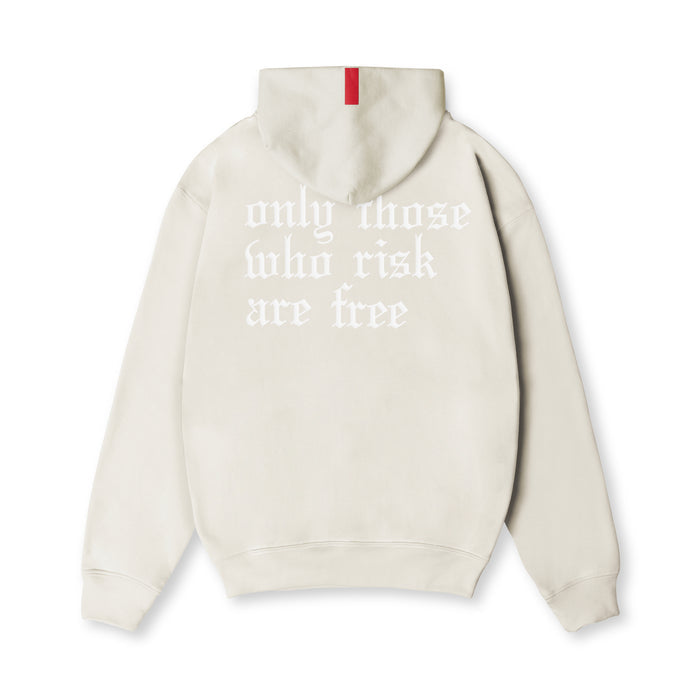 flatlay Tech-Terry Zip Pocket Hoodie in stone, back view