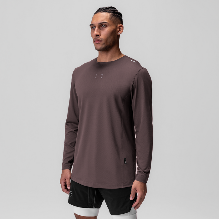 AeroSilver Training Long Sleeve in nightshade, worn by model with black shorts