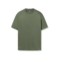 Flatlay of AeroSilver Fitted Tee in olive, front view on white background