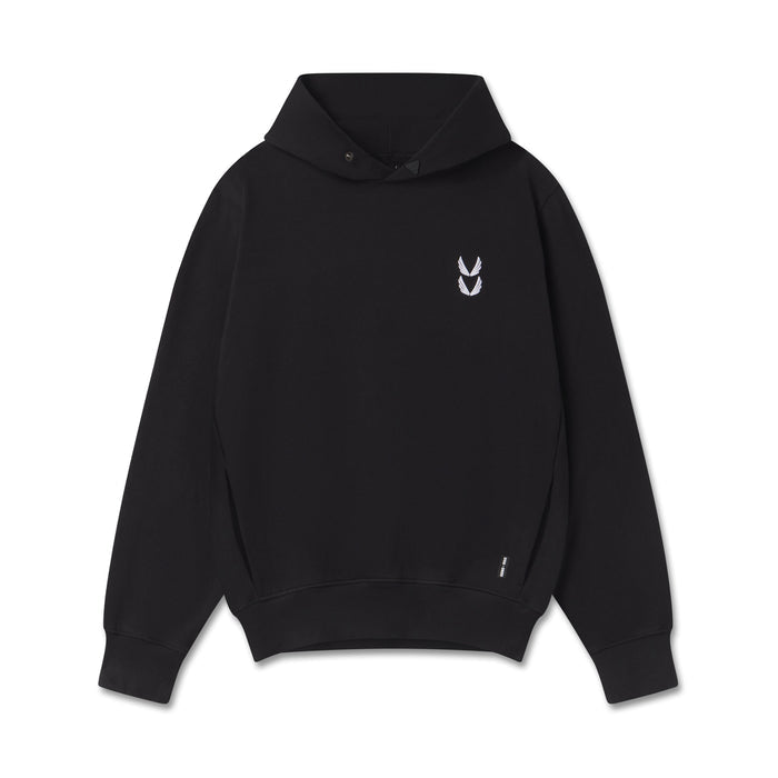 flatlay 0920. Tech Essential™ Distressed Hoodie in black, front view