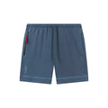 flatlay Tech Essential Sweat Short in faded navy, front view