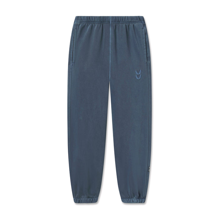 flatlay Tech Essential Sweats joggers in faded navy, front view