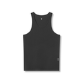 flatlay Supima Essential Slim Tank in black, front view