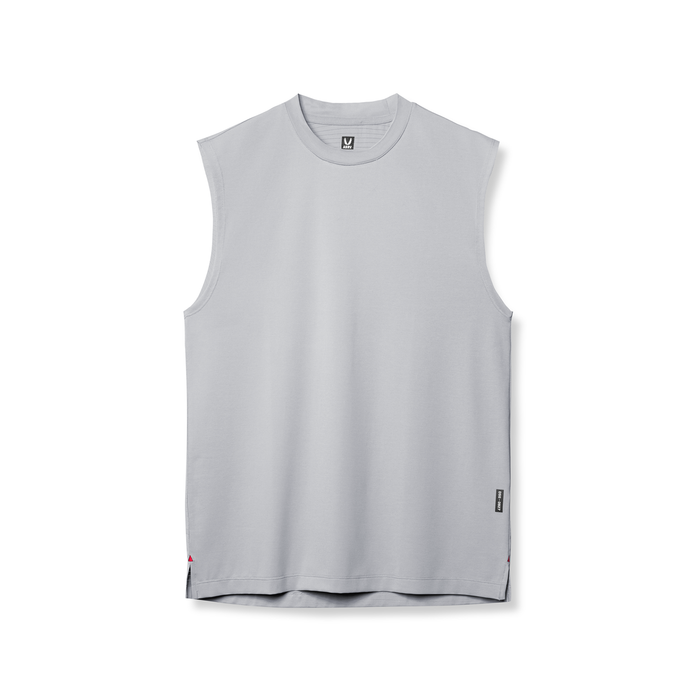 flatlay 3D-Lite® 2.0 Lycra® Relaxed Cutoff sleeveless tank in slate grey, front view
