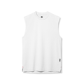 flatlay of white 3D-Lite® 2.0 Lycra® Relaxed Cutoff sleeveless tank top, front view