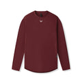 flatlay Laser-Vent Established Long Sleeve in crimson, front view